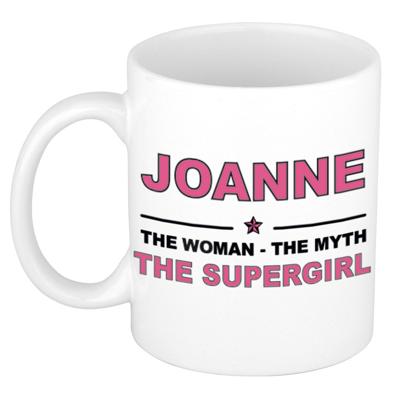 Joanne cadeau mok - Woman Myth Supergirl - naam koffiemok - 300 ml - collega - moederdag
