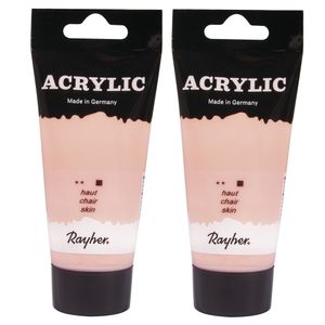 Set van 3x stuks huidskleur acrylverf/hobbyverf op waterbasis 75 ml   -