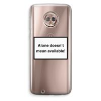 Alone: Motorola Moto G6 Transparant Hoesje - thumbnail