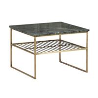 Livingfurn - Salontafel Dian Marble Groen Goud - 55x55x40 - Marmer