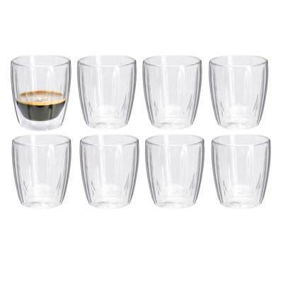 Excellent Houseware dubbelwandige Koffieglazen- 8x - espresso - 125 ml - D7 x H8 cm Excellent Houseware dubbelwandige Koffieglazen- 8x - espresso - 125 ml - D7 x H8 cm