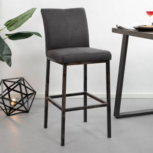 Sohome Barkruk Ruben lederlook (zithoogte 78cm) - antraciet