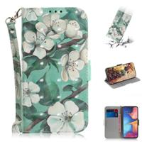 3D gekleurde tekening aquarel bloem patroon horizontale Flip lederen case voor Galaxy A20e met houder & card slots & portemonnee 3D gekleurde tekening aquarel bloem patroon horizontale Flip lederen case voor Galaxy A20e met houder & card slots & portemonnee