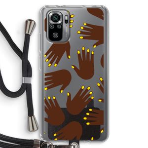 Hands dark: Xiaomi Redmi Note 10S Transparant Hoesje met koord