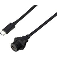 TRU COMPONENTS TC-E10T-FT3-PWF/MT3-NWA-0.5PV-S TC-13543596 USB-C 3.0-stekker naar bus IP67 (schroefdraad) kabel 0,5 m Waterdichte kunststof kabel 1 stuk(s)