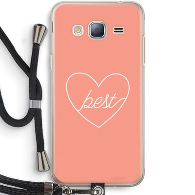 Best heart: Samsung Galaxy J3 (2016) Transparant Hoesje met koord