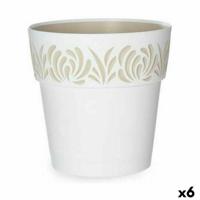 Zelfwaterende bloempot Stefanplast Gaia Wit Plastic 25 x 25 x 25 cm (6 Stuks)