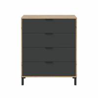 Ladekast Bruin Zwart 77,5 x 40 x 93,5 cm - thumbnail