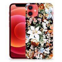 TPU Case voor iPhone 12 Mini Dark Flowers