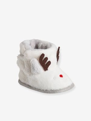 Gevoerde pantoffellaarsjes voor baby's ecru