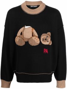 Palm Angels pull à logo en intarsia - Noir
