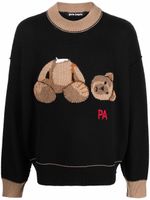 Palm Angels pull à logo en intarsia - Noir