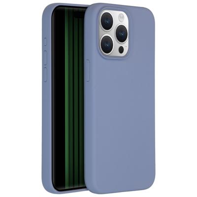 AccezzLiquid Silicone Backcover iPhone 15 Pro Max Telefoonhoesje Grijs