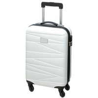 Cabine handbagage reis trolley koffer - met zwenkwielen - 55 x 35 x 20 cm - wit