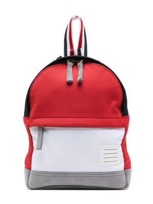 Thom Browne Kids sac à dos colour block - Rouge