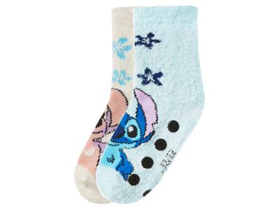 2 Paar kinder sokken (Stitch/wit/lichtblauw, 31/34)