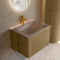 Badmeubel Mondiaz Kurve-Dlux | 60 cm | Meubelkleur Dusk | Wastafelkleur Oza | Solid surface | Wasbak midden spoelbak | 1 kraangat