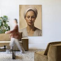 Urban Cotton Wandkleed 'Healing' 110 x 145cm in Frame - black