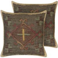 Beliani - KATORA - Sierkussen set van 2 - Groen - 45 x 45 cm - Jute