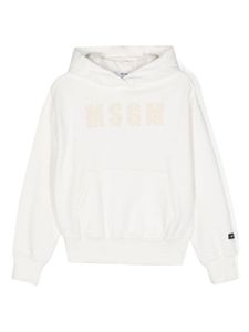 MSGM Kids hoodie à effet usé - Blanc