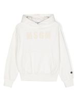 MSGM Kids hoodie à effet usé - Blanc - thumbnail