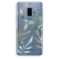 Tropical watercolor leaves: Samsung Galaxy S9 Plus Transparant Hoesje - thumbnail