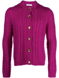 Wales Bonner cardigan Liberty en maille torsadée - Rose