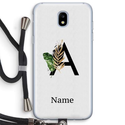 Charcoal Flora: Samsung Galaxy J5 (2017) Transparant Hoesje met koord