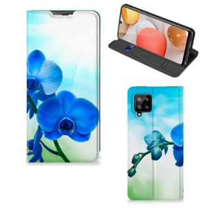 Samsung Galaxy A42 Smart Cover Orchidee Blauw - Cadeau voor je Moeder