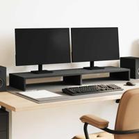 VidaXL Monitorstandaard zwart eiken 100x27x10 cm bewerkt hout