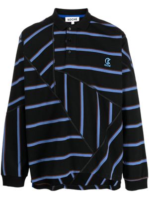 Koché polo oversize à rayures - Noir