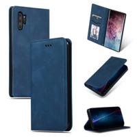 Retro huid voelen Business magnetische horizontale Flip lederen case voor Galaxy Note 10 Pro (marineblauw)
