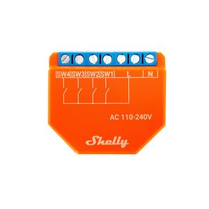 Shelly Plus i4 power relay Oranje