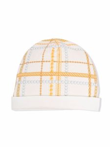 Elisabetta Franchi La Mia Bambina bonnet à carreaux - Blanc