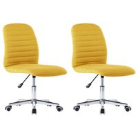 Vidaxl Eetkamerstoelen 2 St Stof Mosterdgeel - thumbnail
