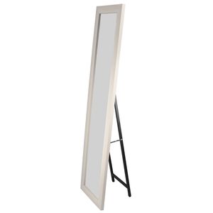 Lowander staande spiegel 160x40 cm - passpiegel / vrijstaande garderobe spiegel - wit houten lijst