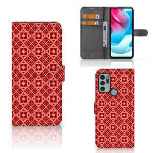 Motorola Moto G60s Telefoon Hoesje Batik Rood