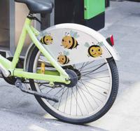 Getekende bijen fiets sticker - thumbnail