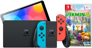 Nintendo Switch OLED Rood/Blauw + Pikmin 4