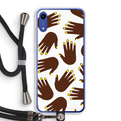 Hands dark: Honor Play 8A Transparant Hoesje met koord