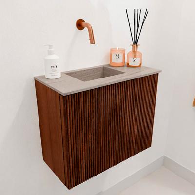 Toiletmeubel Mondiaz Joya Dlux | 50 cm | Meubelkleur Ruby | Faye wastafel Saba Wasbak Links | Zonder kraangat(en)