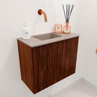 Toiletmeubel Mondiaz Joya Dlux | 50 cm | Meubelkleur Ruby | Faye wastafel Saba Wasbak Links | Zonder kraangat(en)