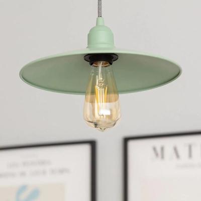 Kleine hanglamp industrieel groene kap E27 fitting &apos;Roland&apos;