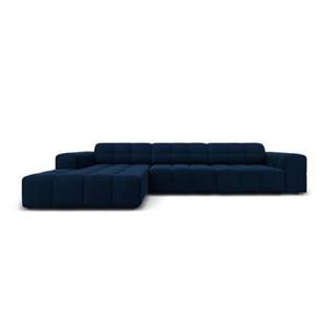 Cosmopolitan Design Chicago Hoekbank met Chaise Longue Links - Velvet - Koningsblauw