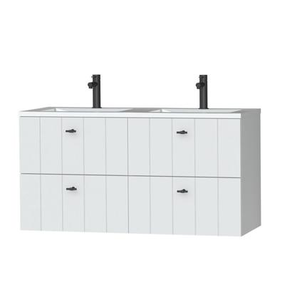 Tiger Maryport Meubelset 120 cm met 4 lades Mat wit incl Quadro wastafel Hoogglans wit - 1496028911
