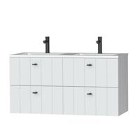 Tiger Maryport Meubelset 120 cm met 4 lades Mat wit incl Quadro wastafel Hoogglans wit - 1496028911