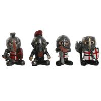 Decoratieve figuren Home ESPRIT Rood Grijs 7 x 4 x 9 cm (4 Stuks)