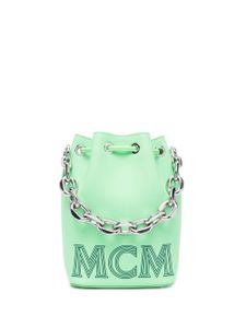 MCM sac seau à logo imprimé - Vert