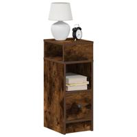 Nachtkastje met lade 25x31x66 cm gerookt eikenkleurig