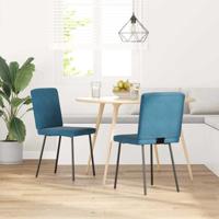 Eetkamerstoelen 2 st fluweel blauw